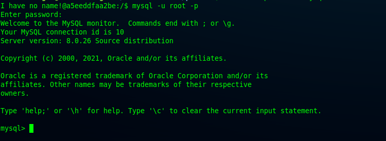 mysql command root