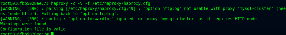checking configure haproxy load balance mysql
