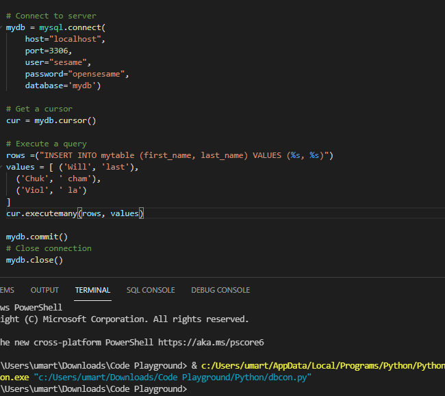 alternative method of inserting data in table in mysql