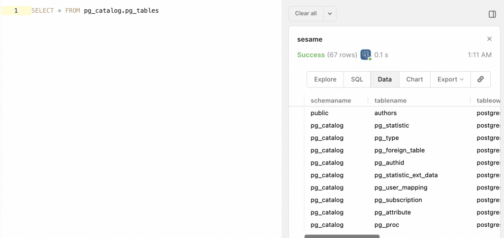 how tables list in postgres