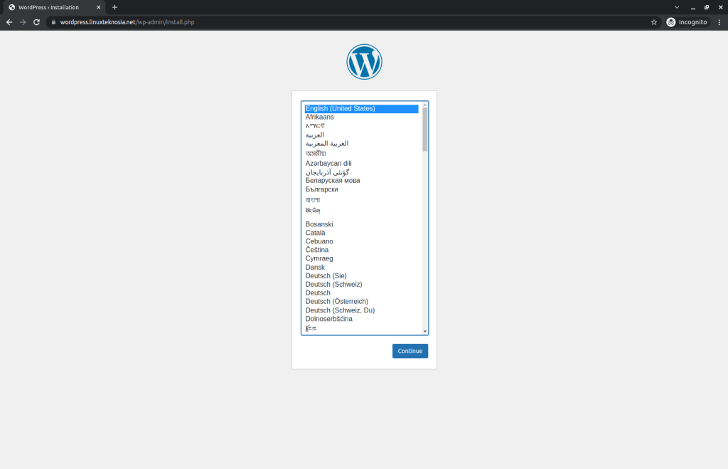 select lanugage wordpress