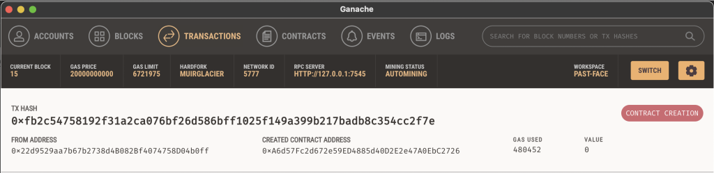 ganache deploy Smart Contracts in Python