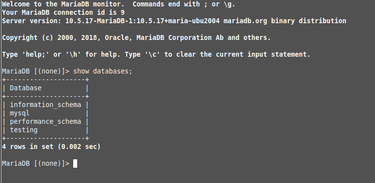 allow show databases in mariadb