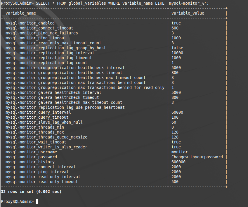 MySQL ProxySQL select query