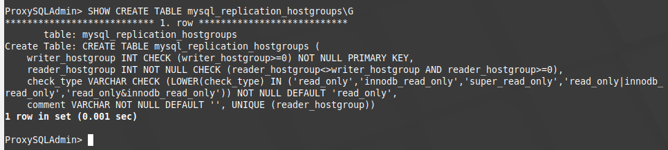 show the created table in ProxySQL MySQL