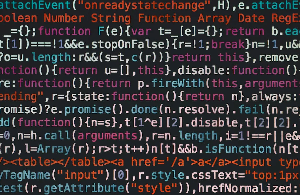 This image shows a colorful section of computer code with syntax highlighting, featuring various programming elements like functions, variables, and HTML tags. It appears to be JavaScript mixed with HTML, focusing on event handling, promises, and DOM manipulation, making it relevant for a technology or programming blog.