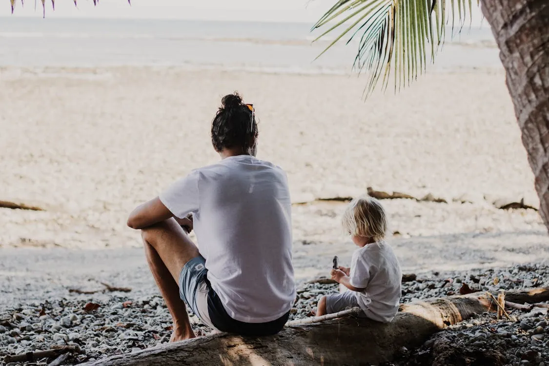 Family on a Costa Rican beach