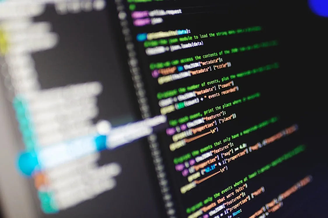 Close-up of programming code on computer screen