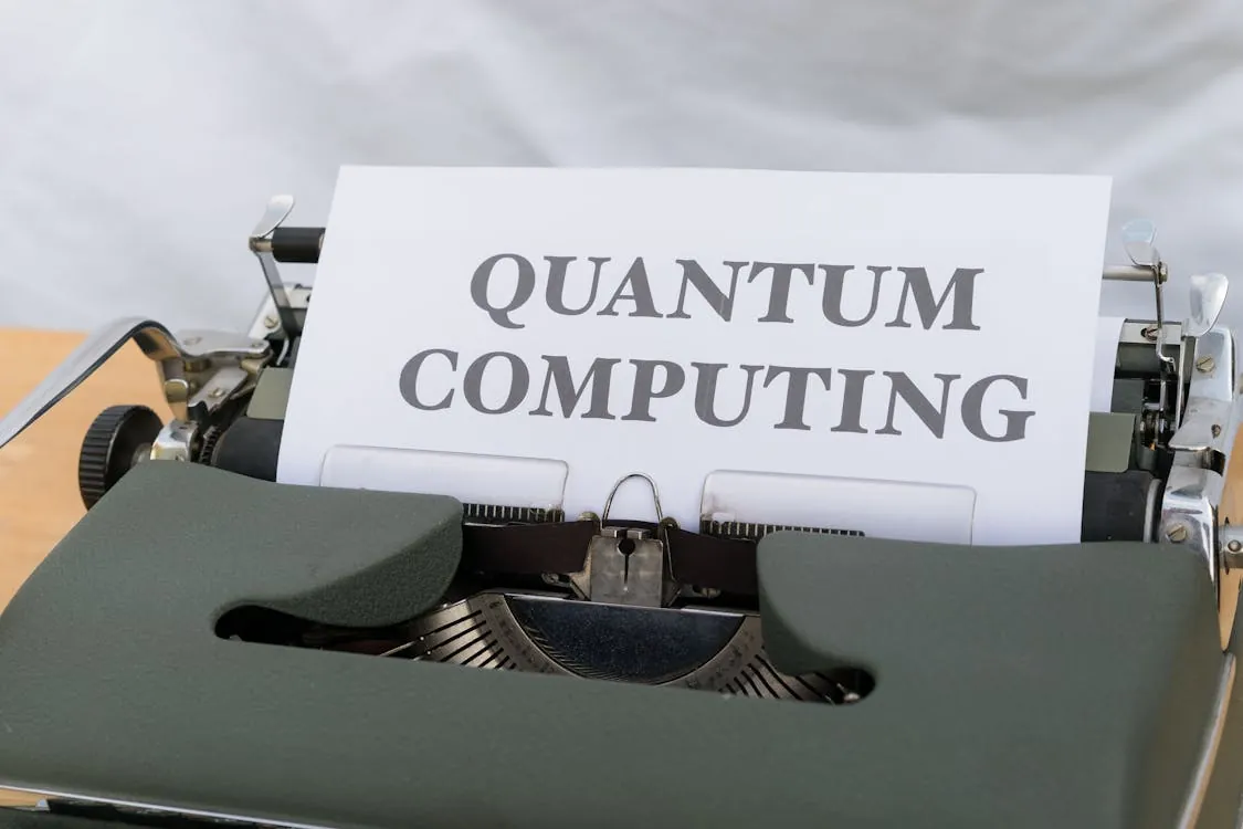 Quantum computing laboratory with scientists and quantum hardware