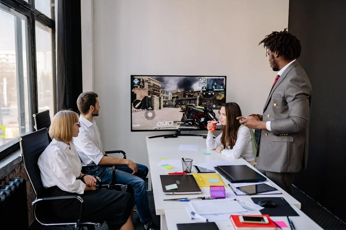 Unreal Engine dev team collaborating on game development