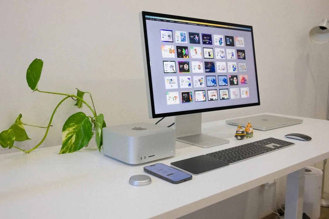 Apple Mac Studio on desk used for AI inference workloads