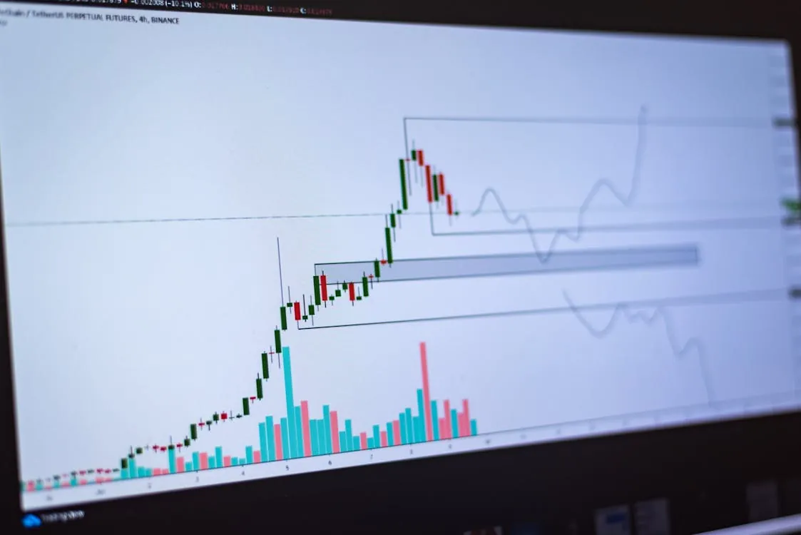 Cryptocurrency trading chart on computer screen for Zcash market analysis