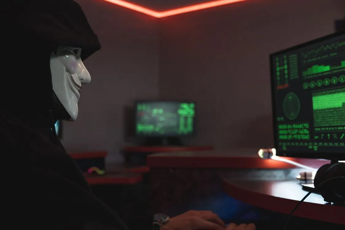 Hacker screen showing cyber attack simulation targeting government digital infrastructure