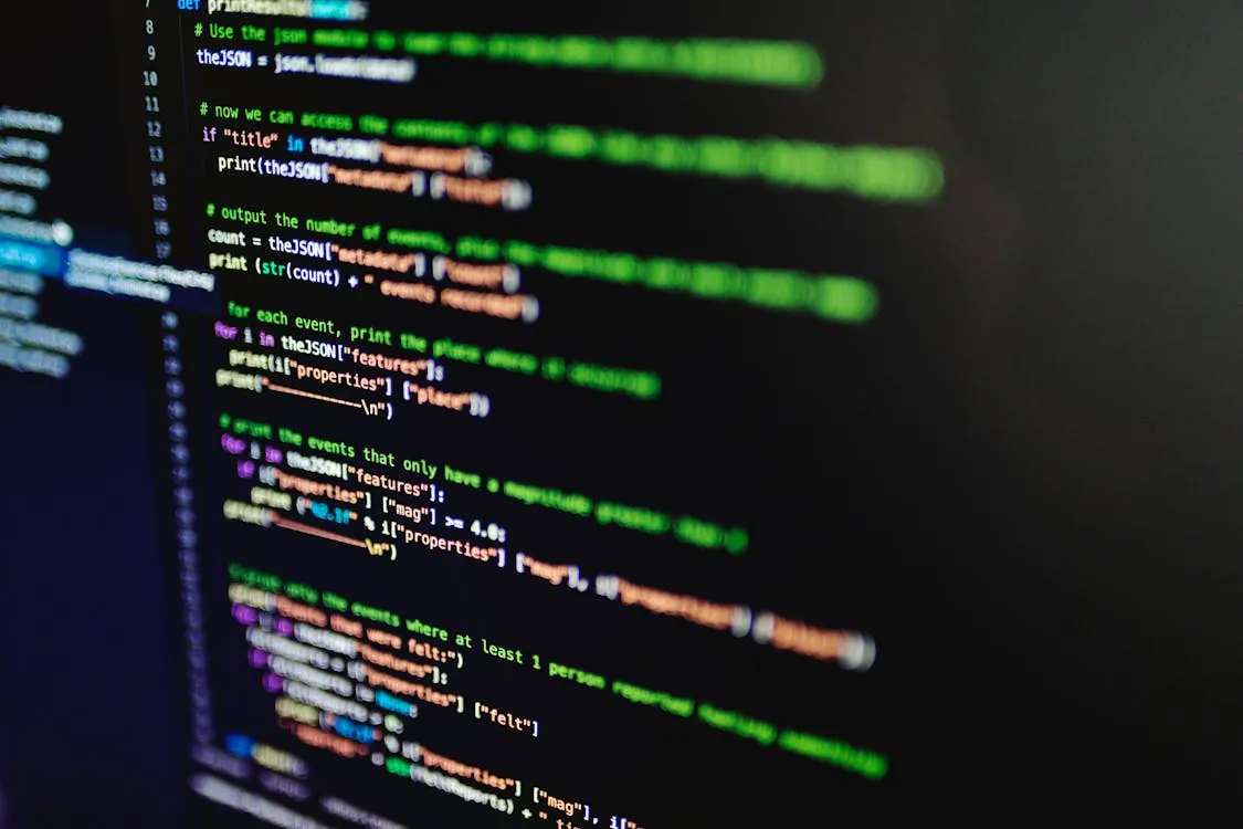 Developer coding with terminal showing programming language code