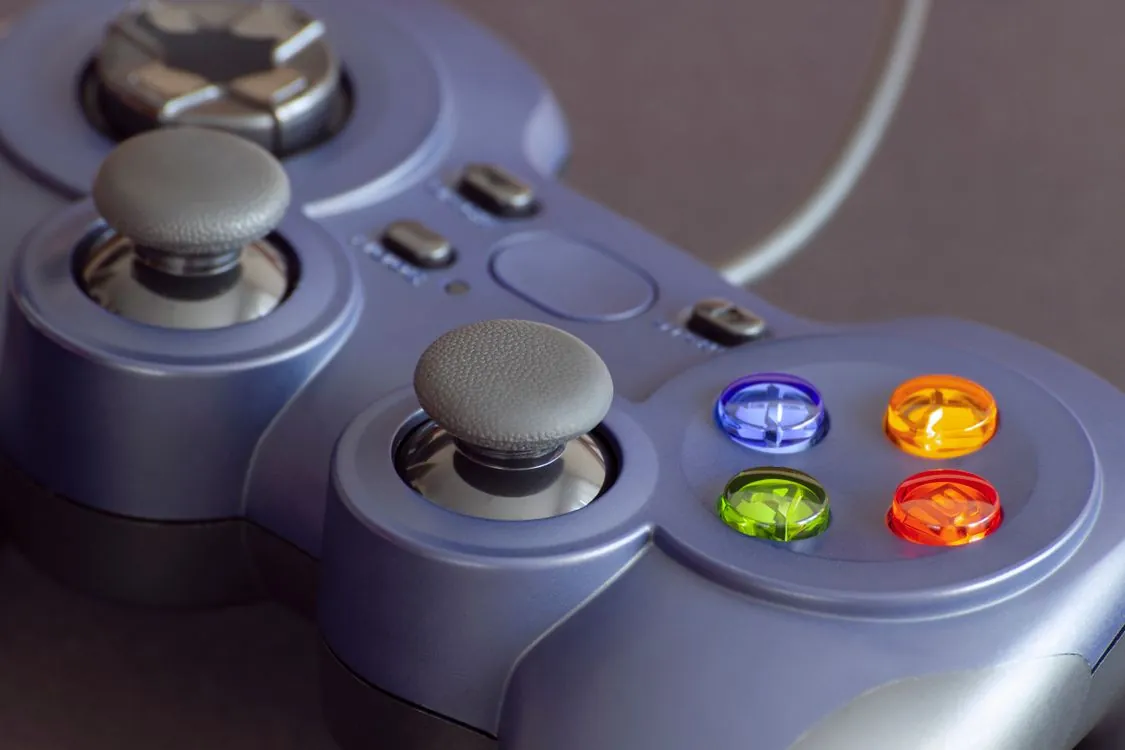 Gaming controller on desk for PC gaming