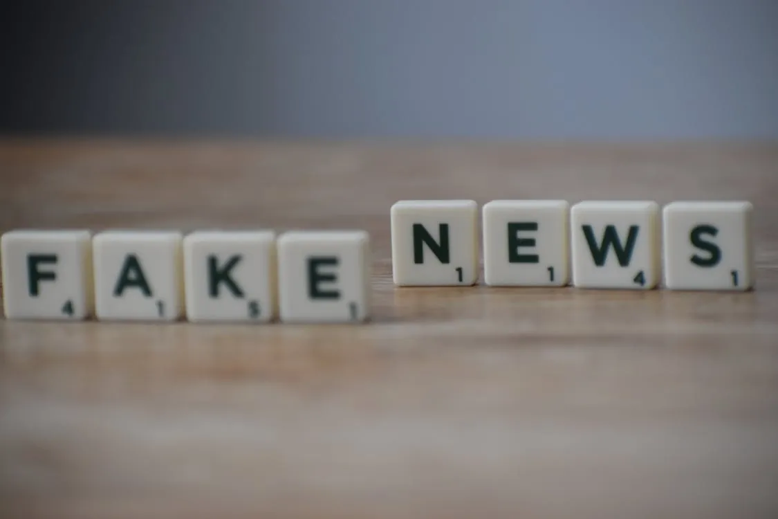 Warning sign about fake news and misinformation risks