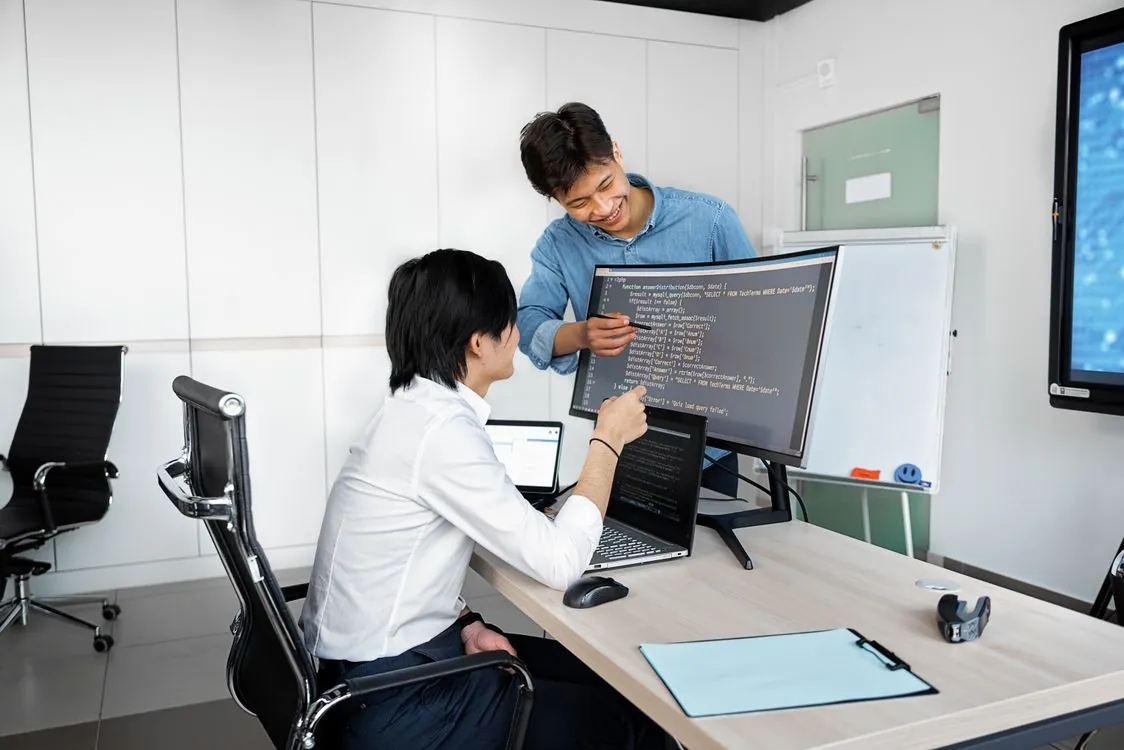 Open source software community collaborating on code