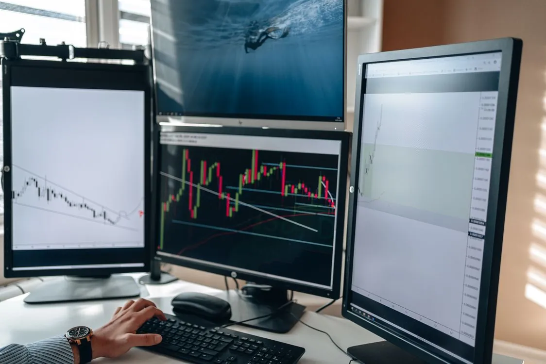 Trading screens and market data for technology stocks in 2026
