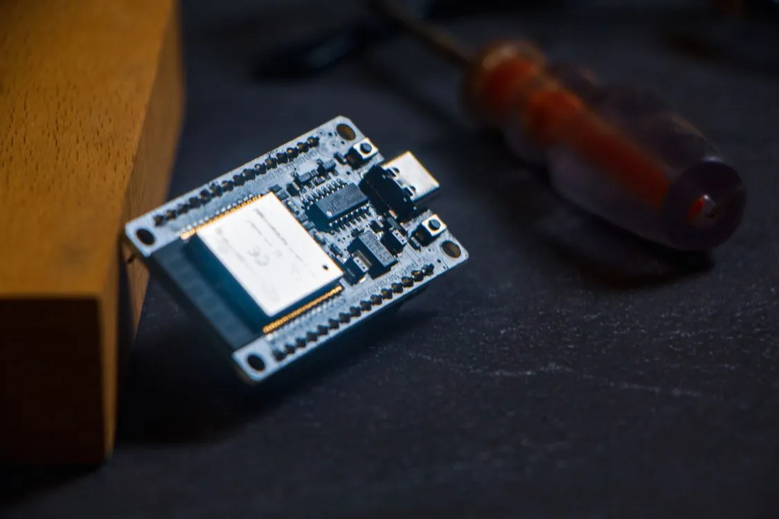 ESP32 microcontroller board close-up