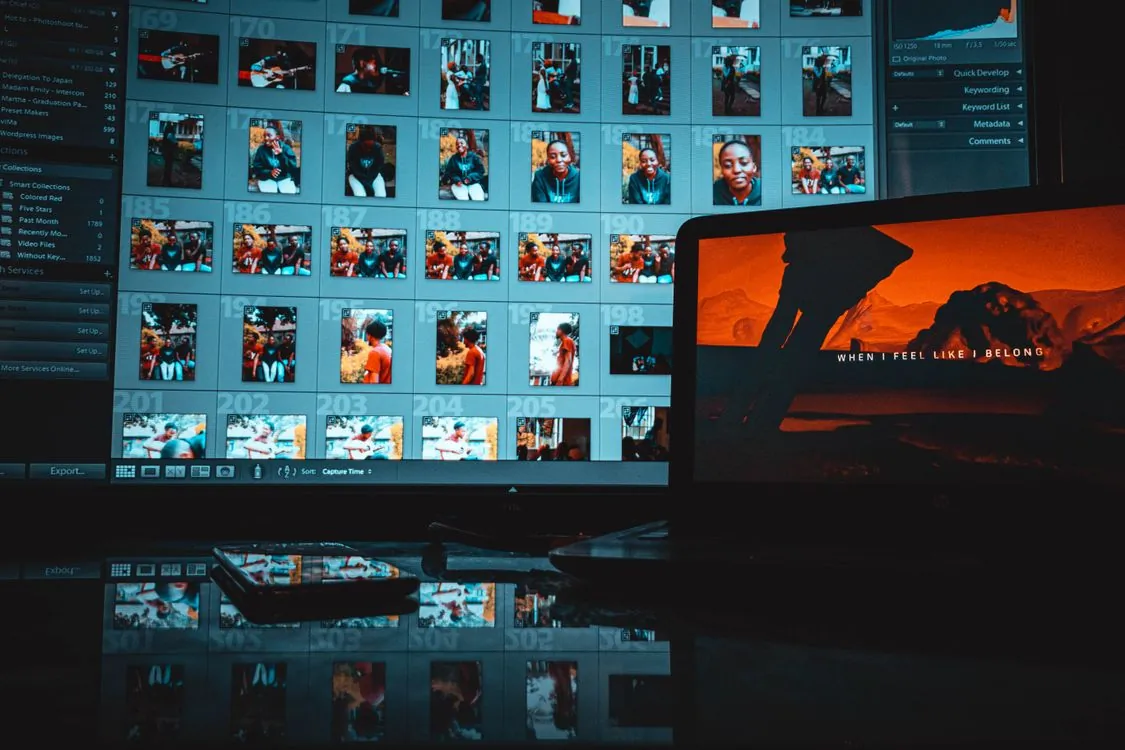 Close-up of photo editing software used to resize and recompress images