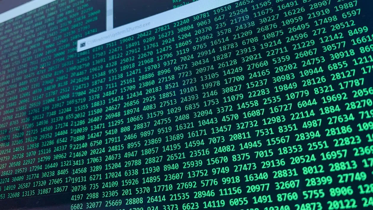 Cybersecurity code displayed on a computer screen
