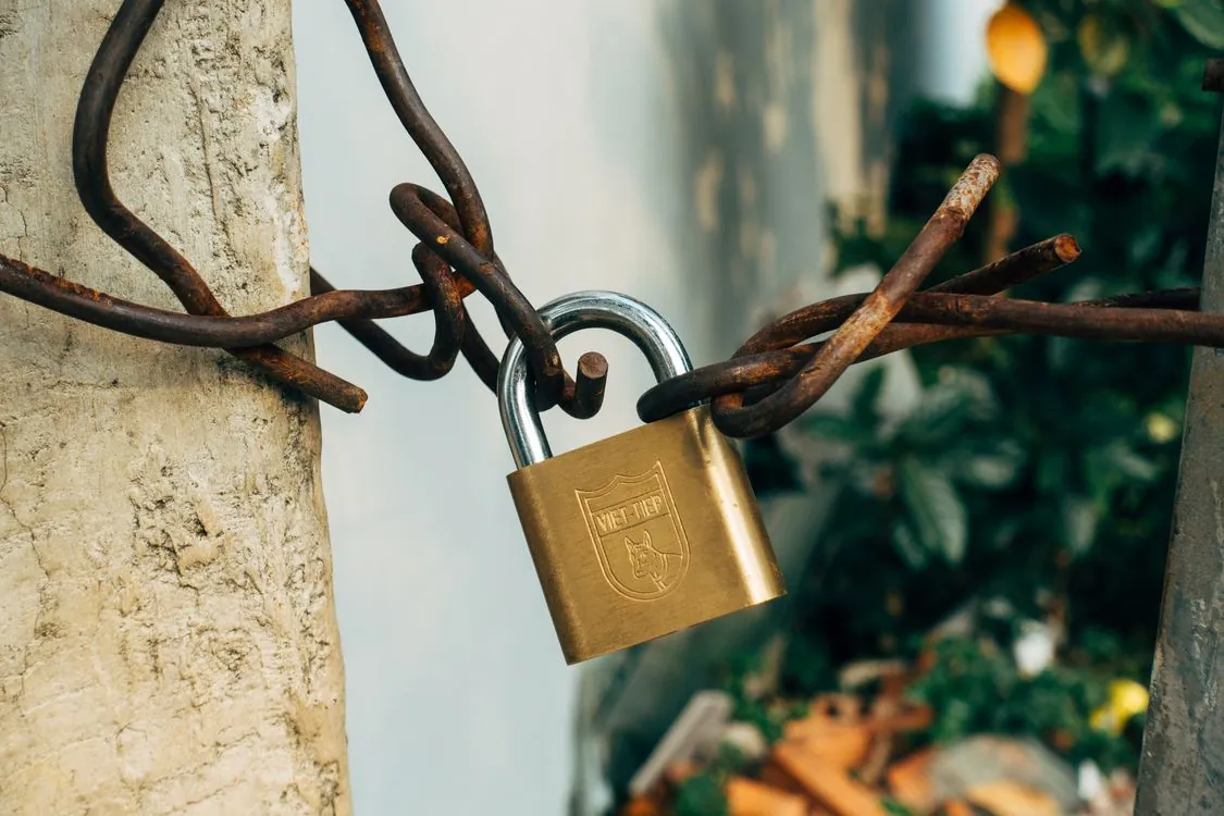 Padlock securing encrypted data