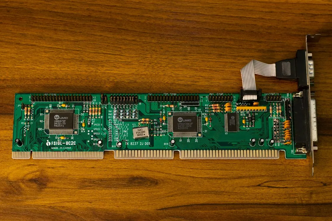 Retro computer hardware with exposed circuit boards
