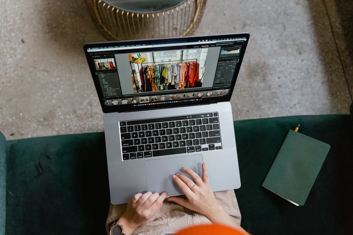 Editing a map on a laptop