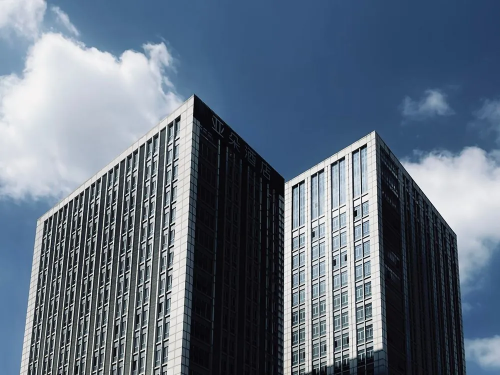 Modern institutional financial district office towers