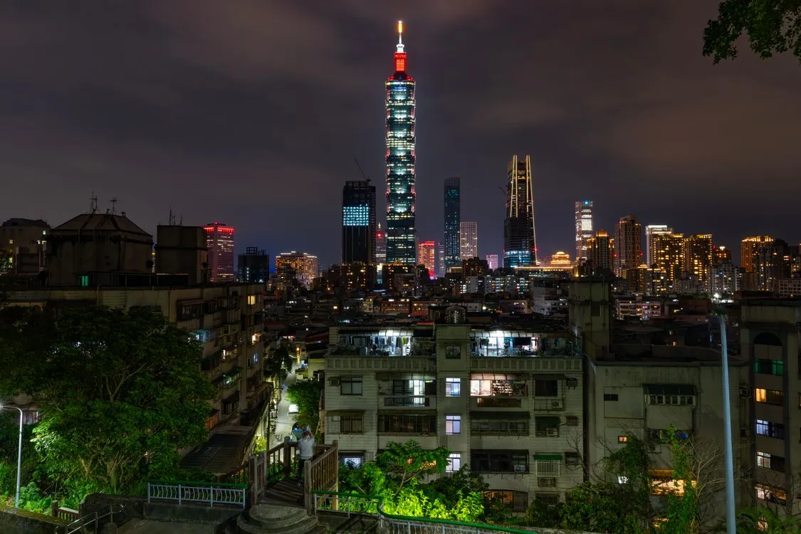 Taipei skyline with Taipei 101 at night